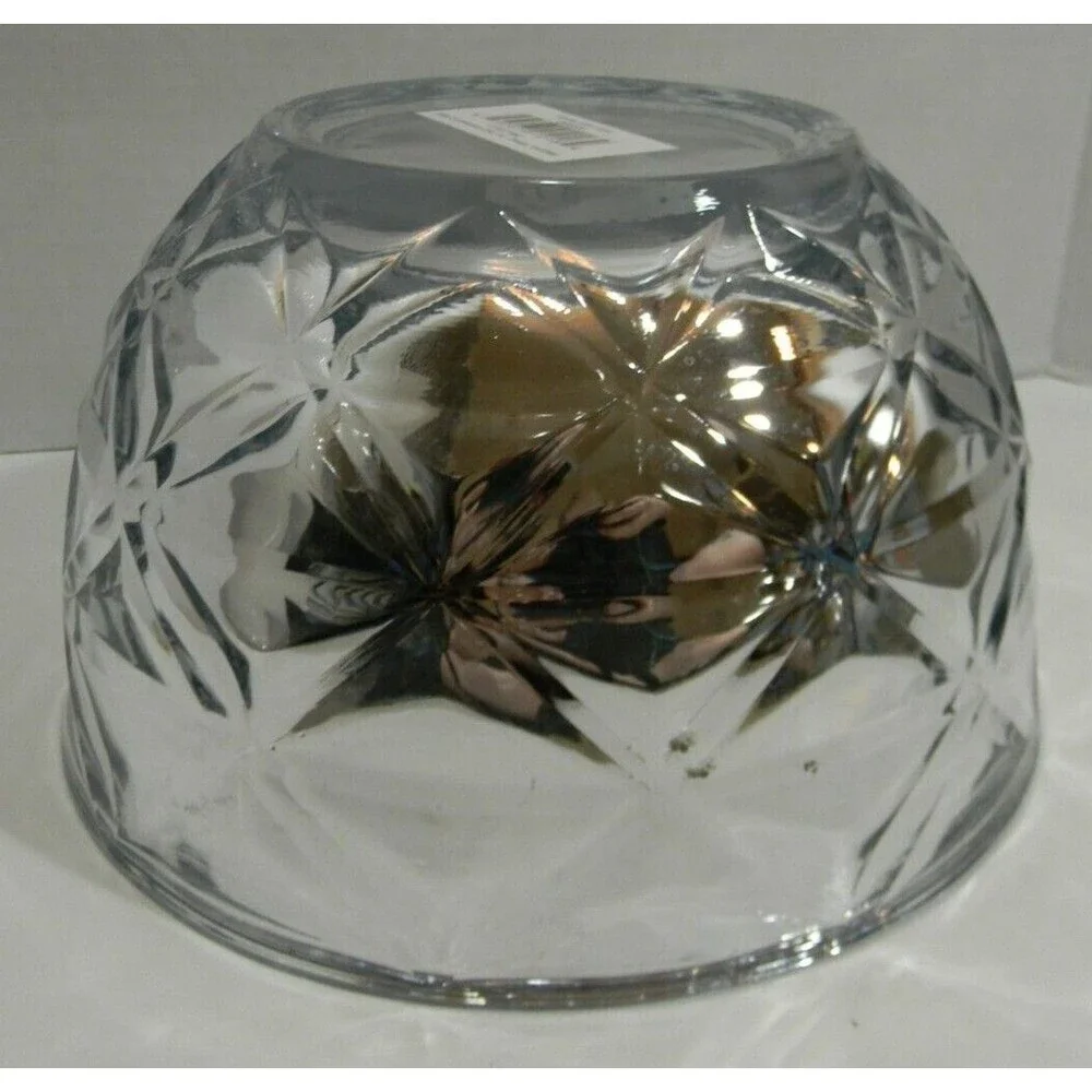 Decorative Mirrored Glass Bowl Holiday Silver 9